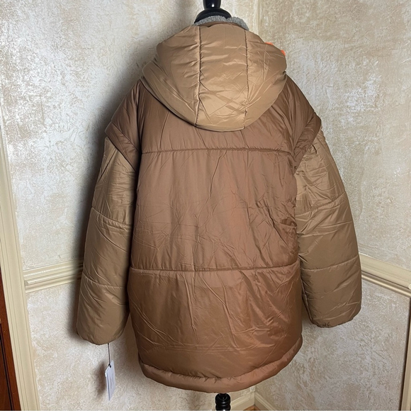 New UGG Kristian Convertible Puffer Coat pecan/moss green Water resistant L/XL - Picture 5 of 16